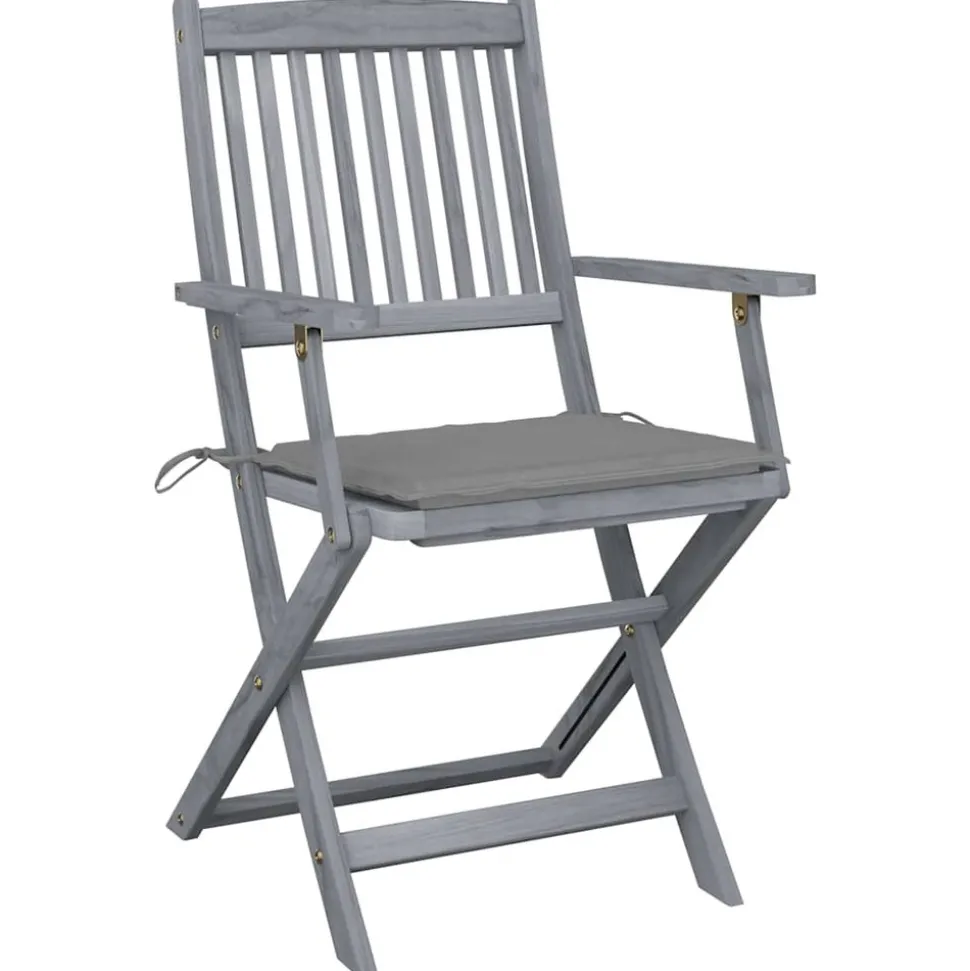 MAISON EXCLUSIVE - Chaises pliables d'extérieur lot de 4 et coussins bois d'acacia