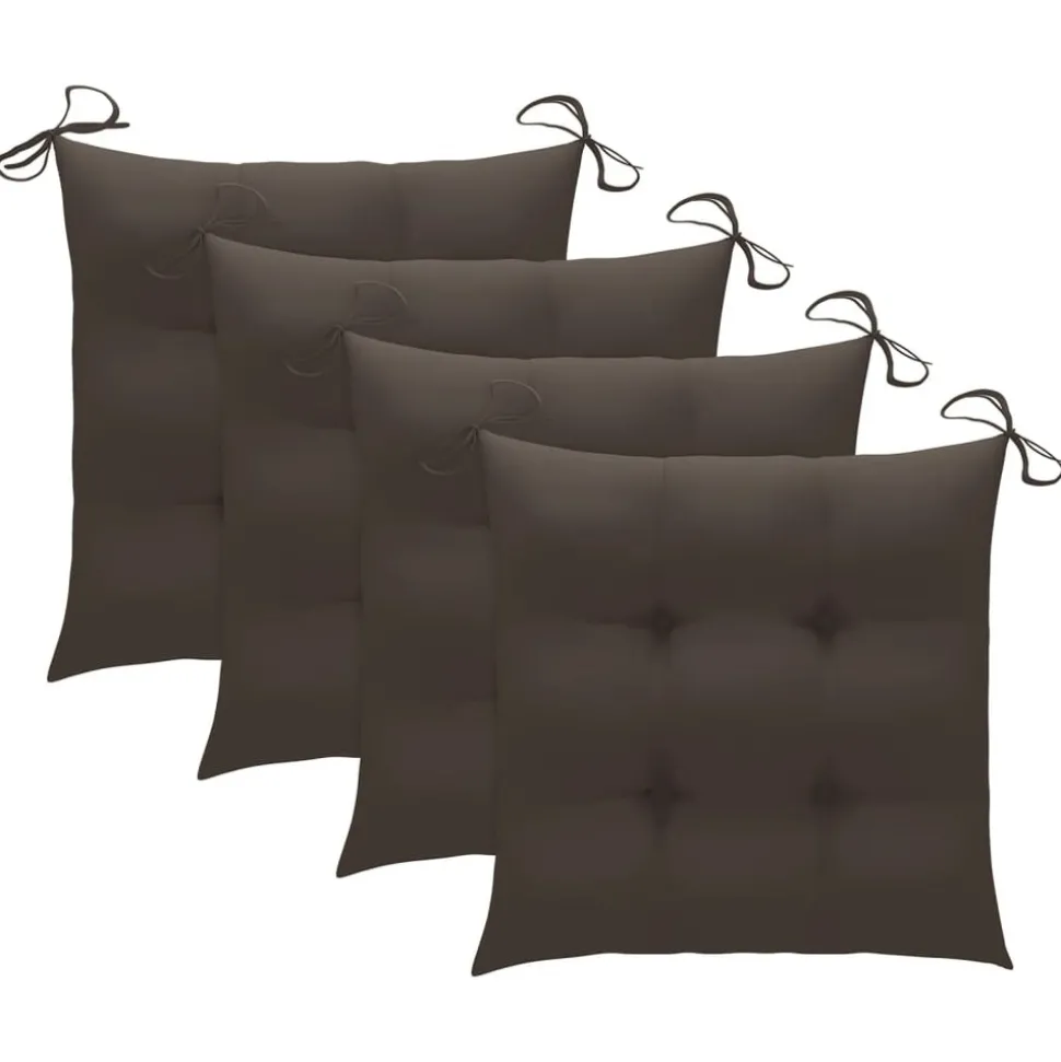 MAISON EXCLUSIVE - Chaises pliables de jardin avec coussins lot de 4 teck solide