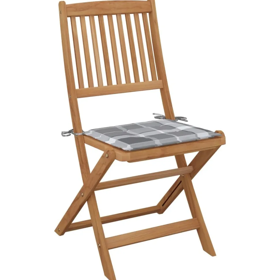 MAISON EXCLUSIVE - Chaises pliables d'extérieur et coussins lot de 8 bois d'acacia
