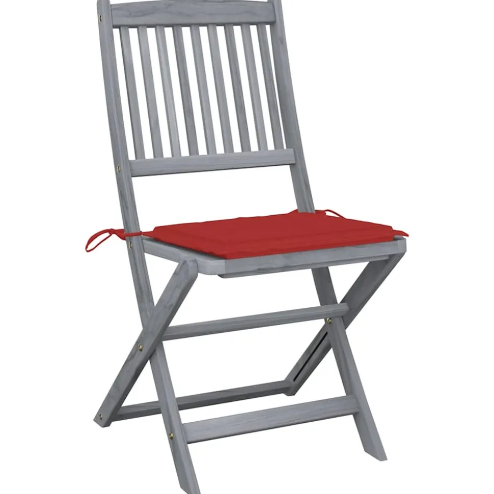 MAISON EXCLUSIVE - Chaises pliables d'extérieur lot de 4 et coussins bois d'acacia