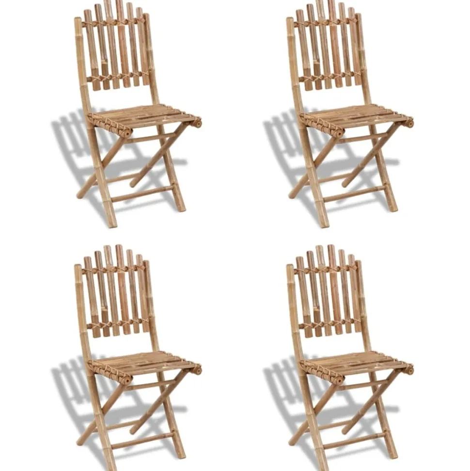 MAISON EXCLUSIVE - Chaises pliables d'extérieur bambou 4 pcs
