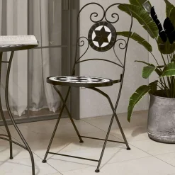 MAISON EXCLUSIVE - Chaises de bistro pliables lot de 2 noir et blanc céramique