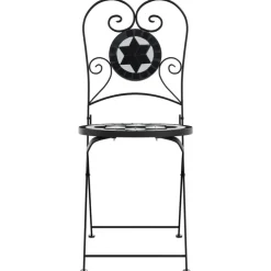 MAISON EXCLUSIVE - Chaises de bistro pliables lot de 2 noir et blanc céramique
