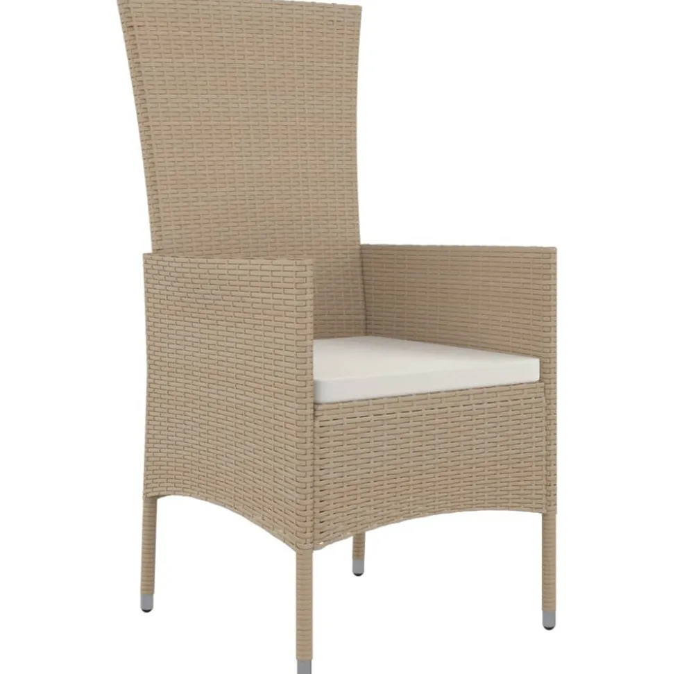 MAISON EXCLUSIVE - Chaises de jardin avec coussins lot de 2 résine tressée beige