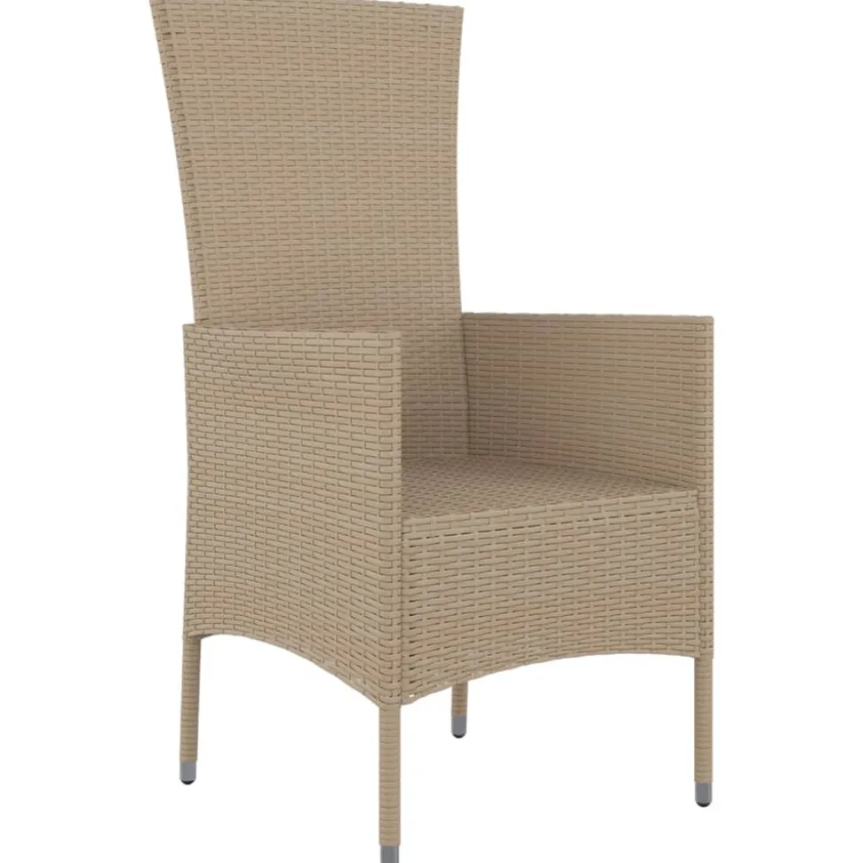 MAISON EXCLUSIVE - Chaises de jardin avec coussins lot de 2 résine tressée beige