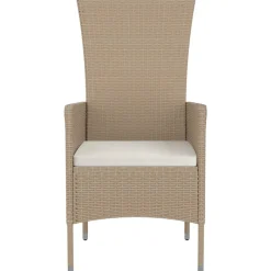 MAISON EXCLUSIVE - Chaises de jardin avec coussins lot de 2 résine tressée beige