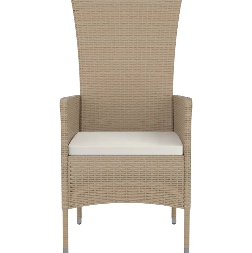MAISON EXCLUSIVE - Chaises de jardin avec coussins lot de 2 résine tressée beige