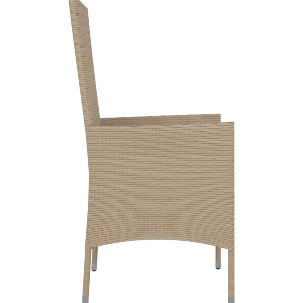 MAISON EXCLUSIVE - Chaises de jardin avec coussins lot de 2 résine tressée beige