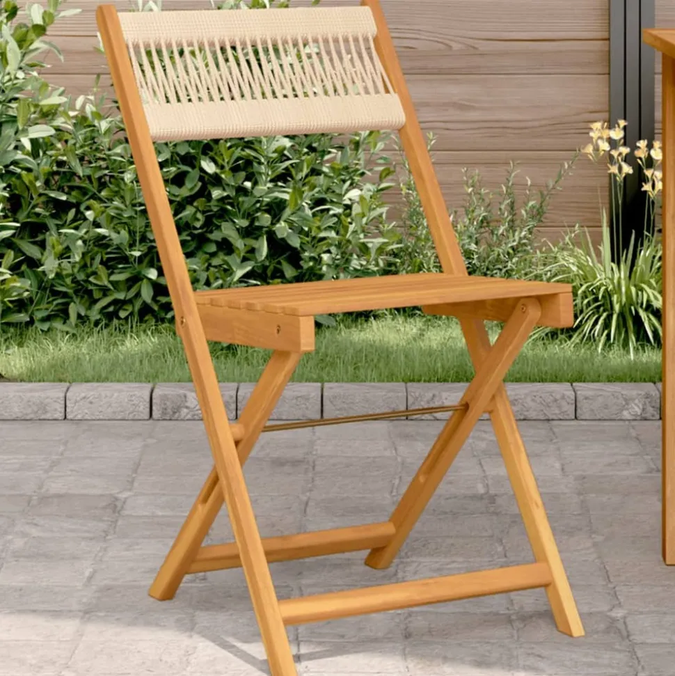 MAISON EXCLUSIVE - Chaises de bistrot lot de 2 beige bois d'acacia et corde