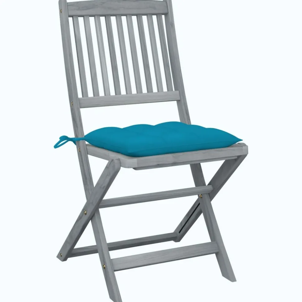 MAISON EXCLUSIVE - Chaises pliables d'extérieur lot de 2 et coussins bois d'acacia