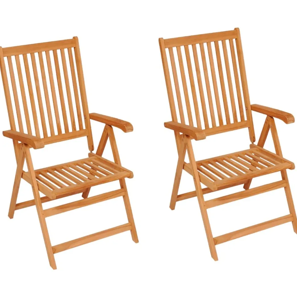 MAISON EXCLUSIVE - Chaises de jardin lot de 2 et coussins à carreaux gris teck