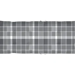 MAISON EXCLUSIVE - Chaises de jardin lot de 2 et coussins à carreaux gris teck