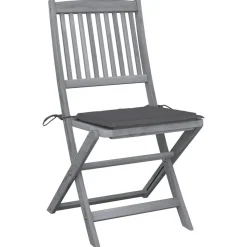 MAISON EXCLUSIVE - Chaises pliables d'extérieur lot de 4 et coussins bois d'acacia