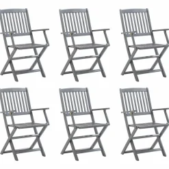 MAISON EXCLUSIVE - Chaises pliables d'extérieur lot de 6 bois d'acacia solide