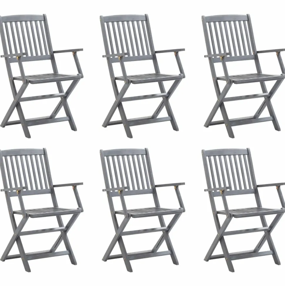 MAISON EXCLUSIVE - Chaises pliables d'extérieur lot de 6 bois d'acacia solide
