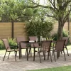 MAISON EXCLUSIVE - Chaises empilables de jardin lot de 6 marron tissu textilène