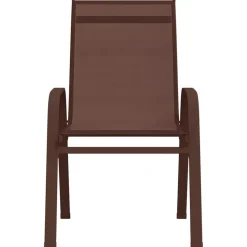 MAISON EXCLUSIVE - Chaises empilables de jardin lot de 6 marron tissu textilène