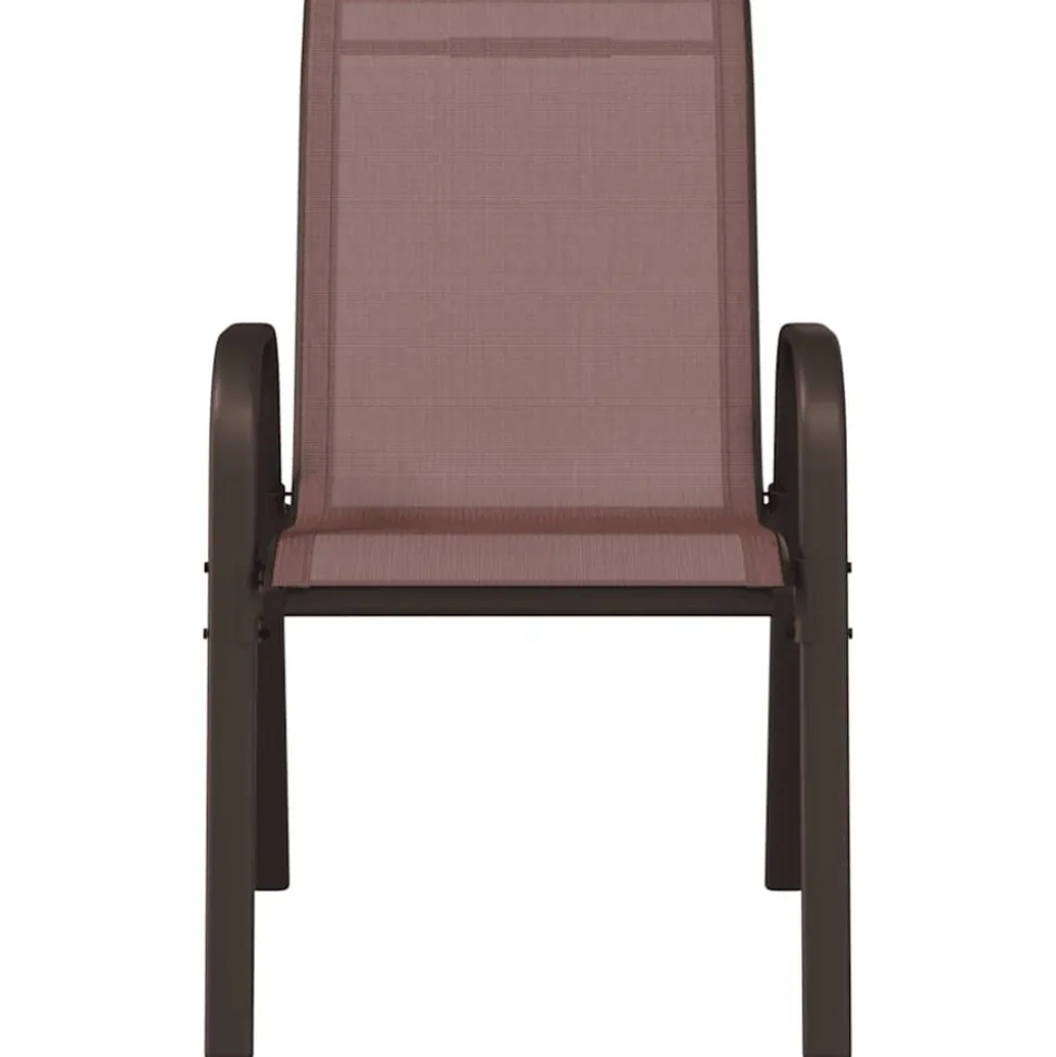 MAISON EXCLUSIVE - Chaises empilables de jardin lot de 6 marron tissu textilène