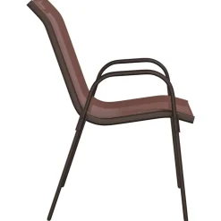 MAISON EXCLUSIVE - Chaises empilables de jardin lot de 6 marron tissu textilène