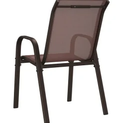 MAISON EXCLUSIVE - Chaises empilables de jardin lot de 6 marron tissu textilène