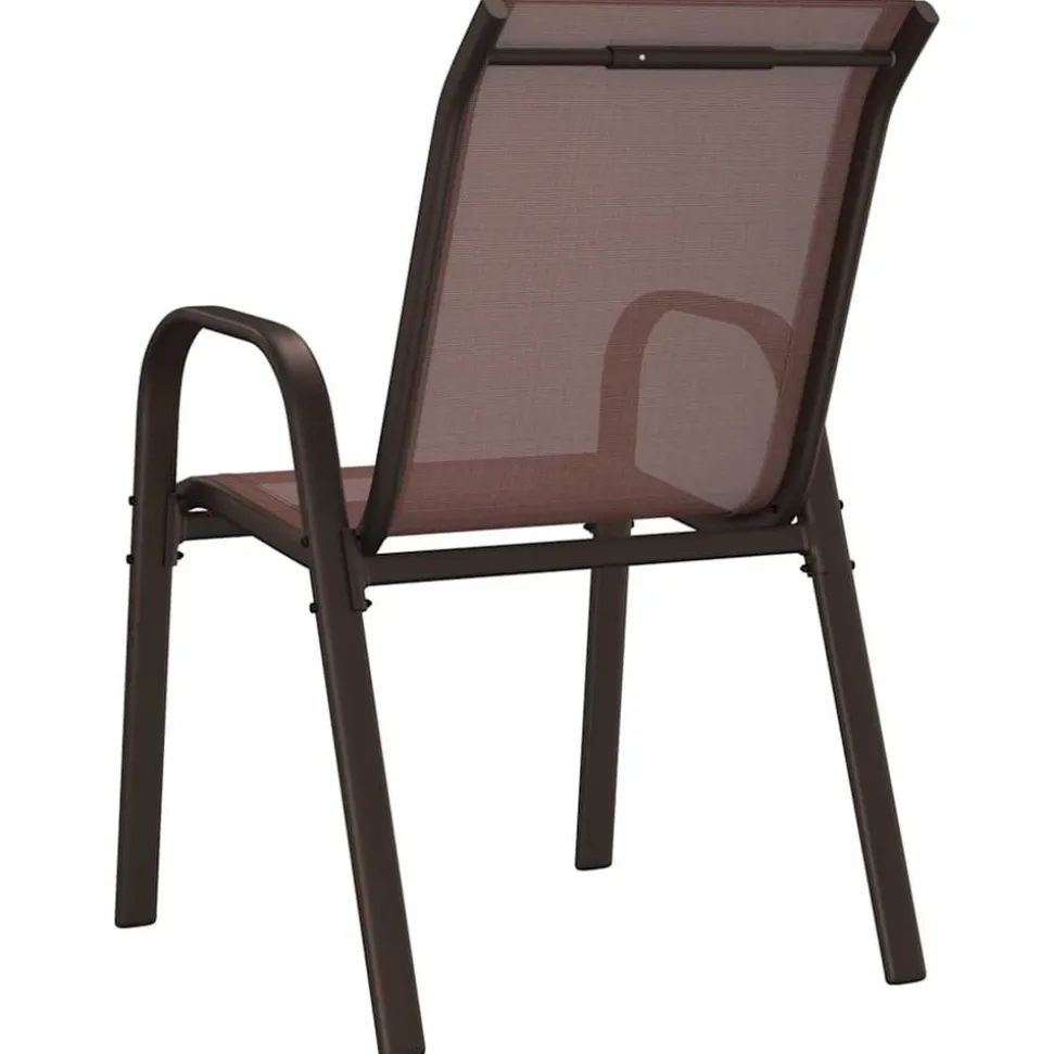 MAISON EXCLUSIVE - Chaises empilables de jardin lot de 6 marron tissu textilène