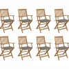 MAISON EXCLUSIVE - Chaises pliables d'extérieur et coussins lot de 8 bois d'acacia