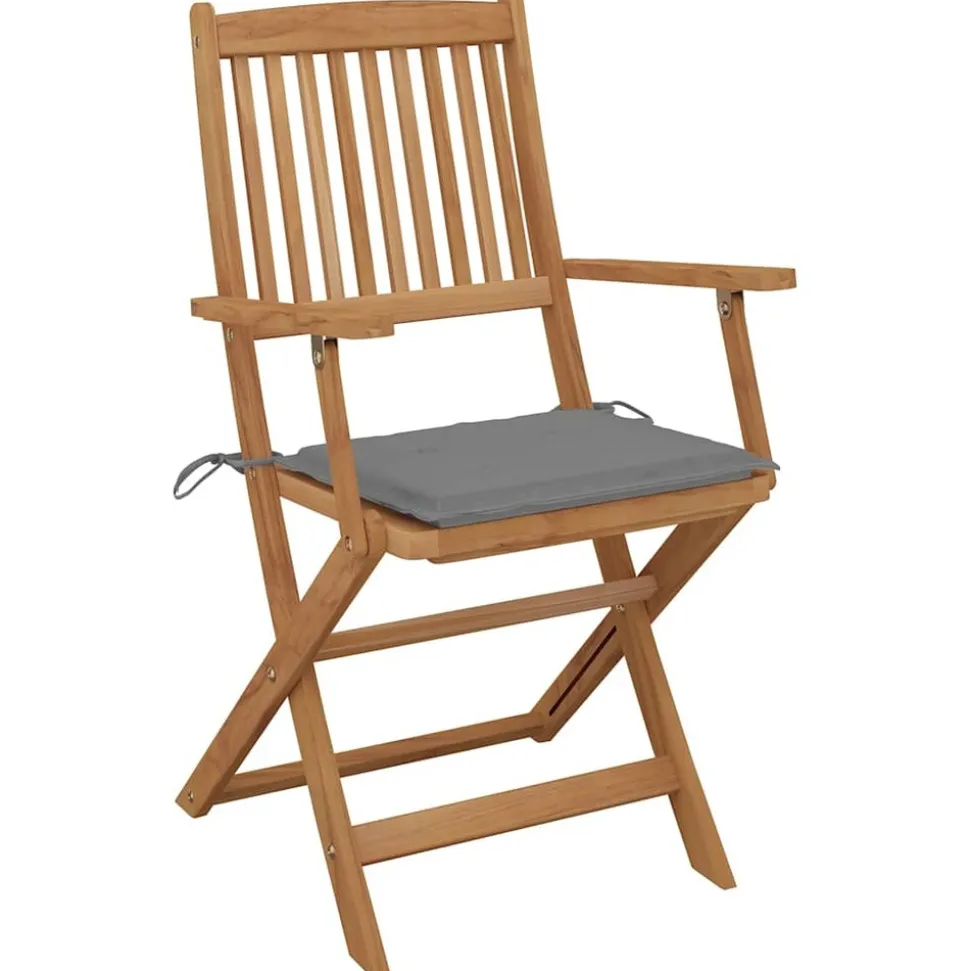 MAISON EXCLUSIVE - Chaises pliables d'extérieur et coussins lot de 8 bois d'acacia