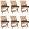 MAISON EXCLUSIVE - Chaises pliables de jardin avec coussins lot de 6 bois de teck
