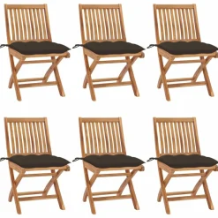 MAISON EXCLUSIVE - Chaises pliables de jardin avec coussins lot de 6 bois de teck