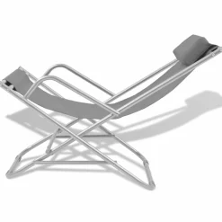 MAISON EXCLUSIVE - Chaises inclinables de terrasse lot de 2 acier gris