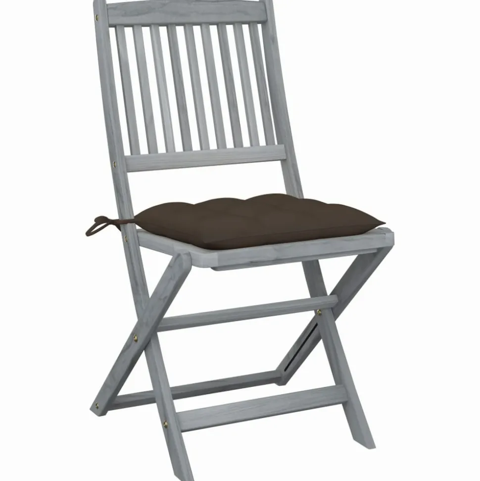 MAISON EXCLUSIVE - Chaises pliables d'extérieur lot de 6 et coussins bois d'acacia