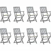 MAISON EXCLUSIVE - Chaises pliables d'extérieur lot de 8 et coussins bois d'acacia