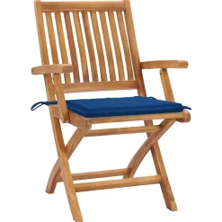 MAISON EXCLUSIVE - Chaises pliables de jardin avec coussins lot de 4 teck solide