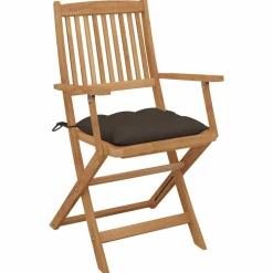 MAISON EXCLUSIVE - Chaises pliables d'extérieur et coussins lot de 8 bois d'acacia
