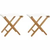 MAISON EXCLUSIVE - Chaises pliables lot de 2 bois teck solide et tissu blanc crème