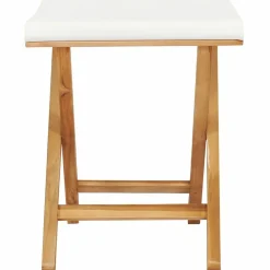 MAISON EXCLUSIVE - Chaises pliables lot de 2 bois teck solide et tissu blanc crème
