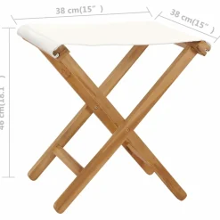 MAISON EXCLUSIVE - Chaises pliables lot de 2 bois teck solide et tissu blanc crème