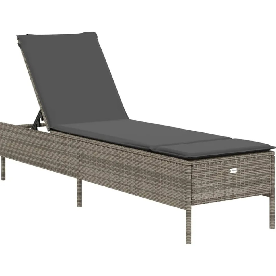 MAISON EXCLUSIVE - Chaises longues avec coussins lot de 2 gris résine tressée