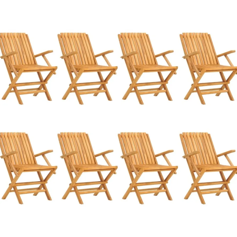 MAISON EXCLUSIVE - Chaises de jardin pliantes lot de 8 61x67x90cm bois massif teck