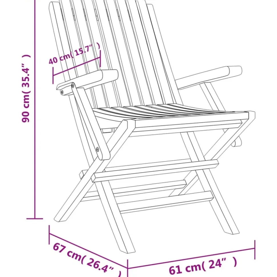 MAISON EXCLUSIVE - Chaises de jardin pliantes lot de 8 61x67x90cm bois massif teck