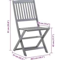 MAISON EXCLUSIVE - Chaises pliables d'extérieur lot de 8 et coussins bois d'acacia