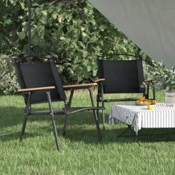 MAISON EXCLUSIVE - Chaises de camping lot de 2 noir 54x55x78 cm tissu oxford
