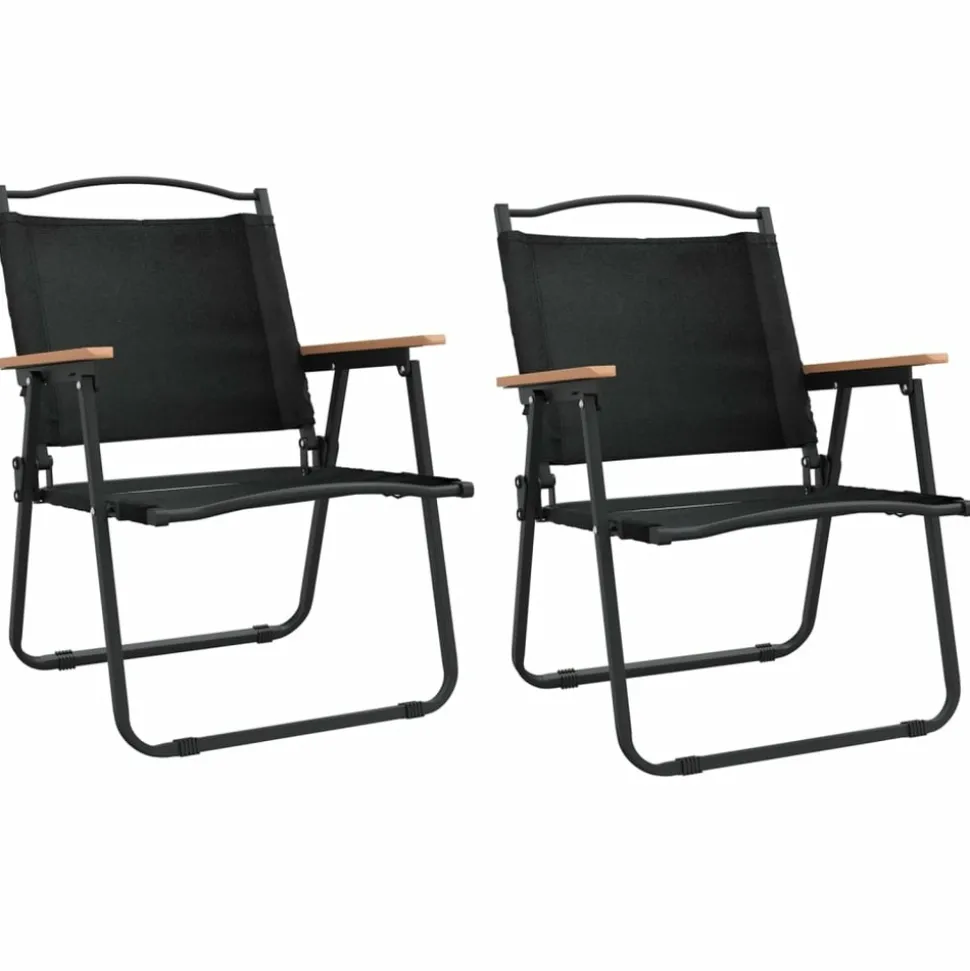 MAISON EXCLUSIVE - Chaises de camping lot de 2 noir 54x55x78 cm tissu oxford