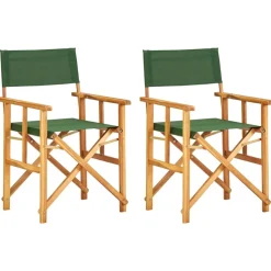 MAISON EXCLUSIVE - Chaises de metteur en scène lot de 2 bois massif d'acacia vert