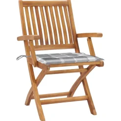 MAISON EXCLUSIVE - Chaises pliables de jardin avec coussins lot de 4 teck solide