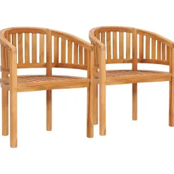 MAISON EXCLUSIVE - Chaises en forme de banane lot de 2 bois de teck solide