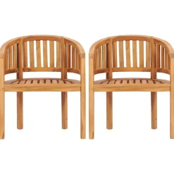 MAISON EXCLUSIVE - Chaises en forme de banane lot de 2 bois de teck solide