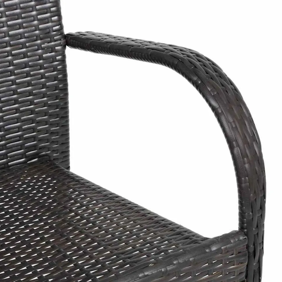MAISON EXCLUSIVE - Chaises empilables d'extérieur lot de 2 résine tressée marron