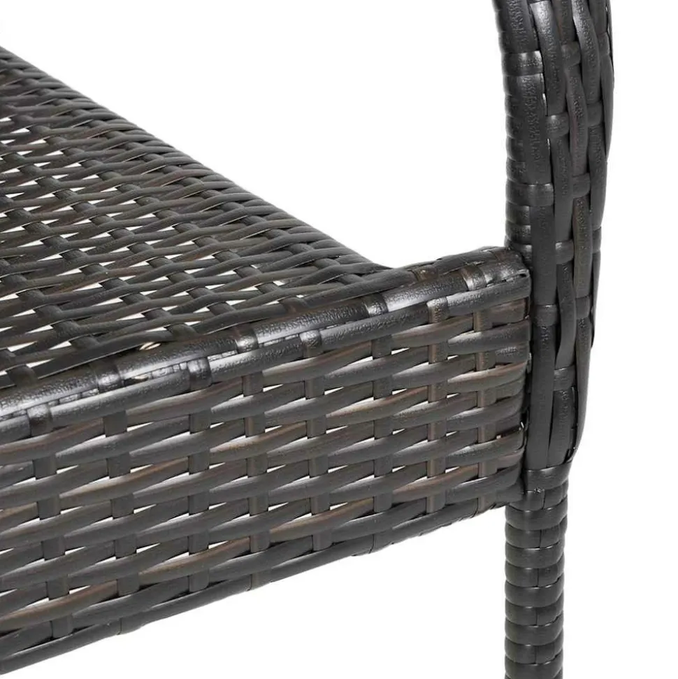 MAISON EXCLUSIVE - Chaises empilables d'extérieur lot de 2 résine tressée marron