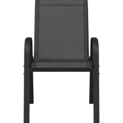 MAISON EXCLUSIVE - Chaises empilables de jardin lot de 4 noir tissu textilène